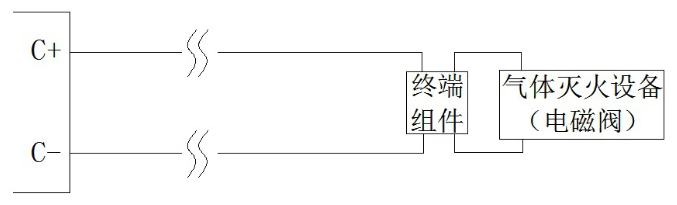 JBF5016广西气体灭火控制器喷洒启动输出接线示意图